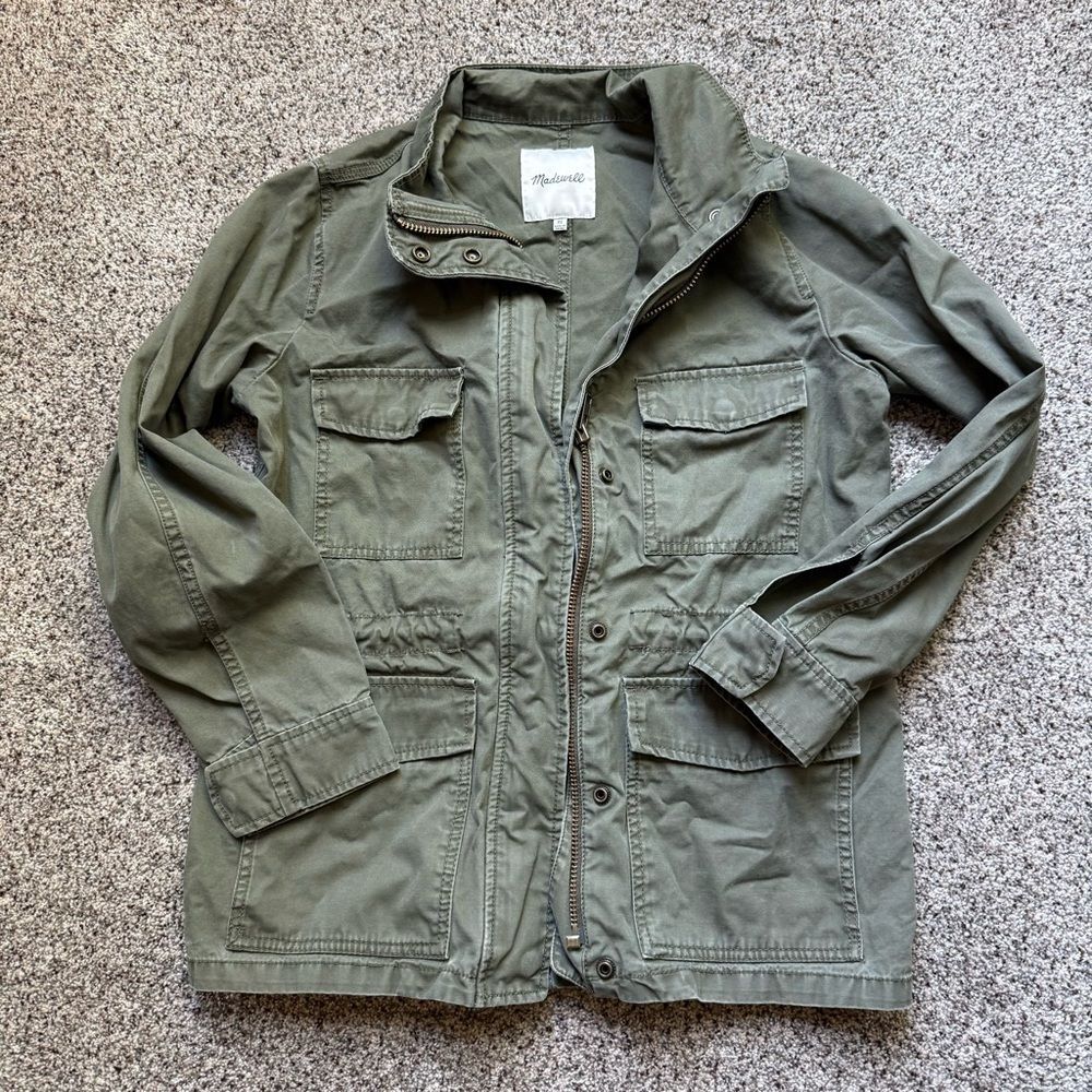 Madewell XS Military Green cargo jacket olive utility Good condition.